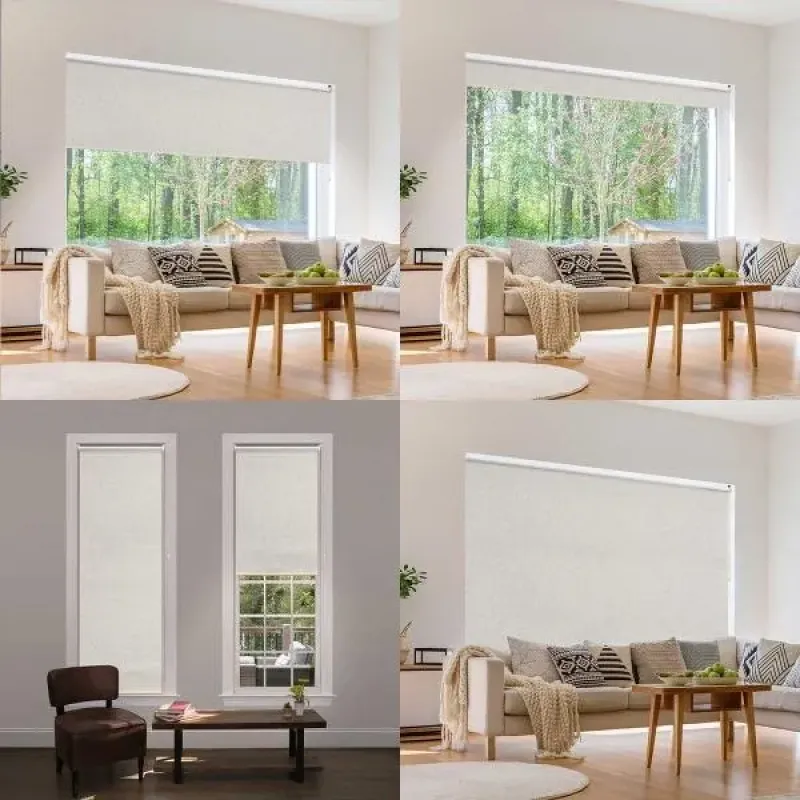 Persianas enrollables instaladas en recámara moderna